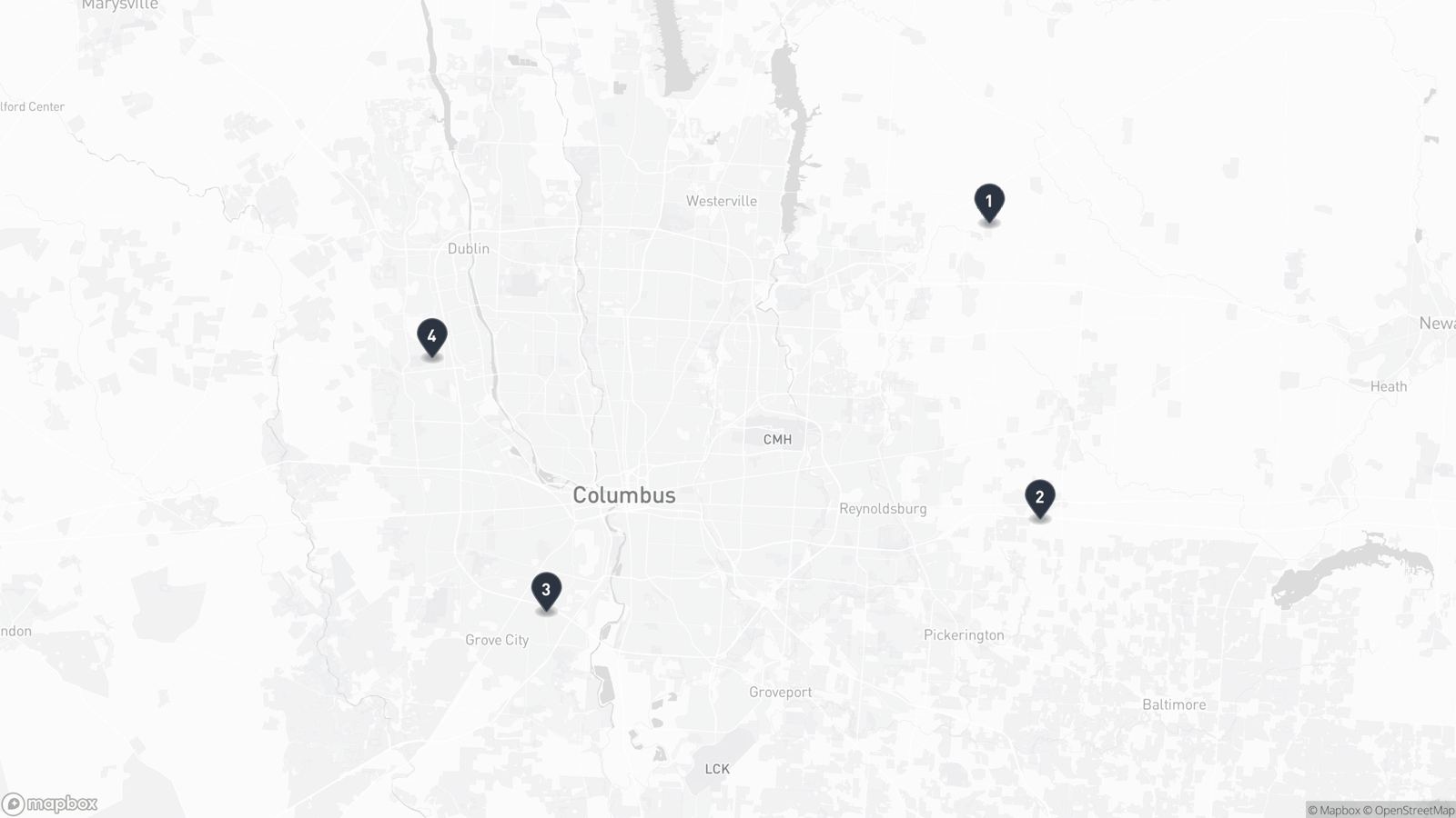 Map of the four properties